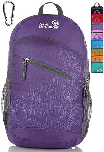 Outlander Packable Handy Lightweight Travel Hiking Backpack Daypack, Purple-L - color: Purple, size: 33L