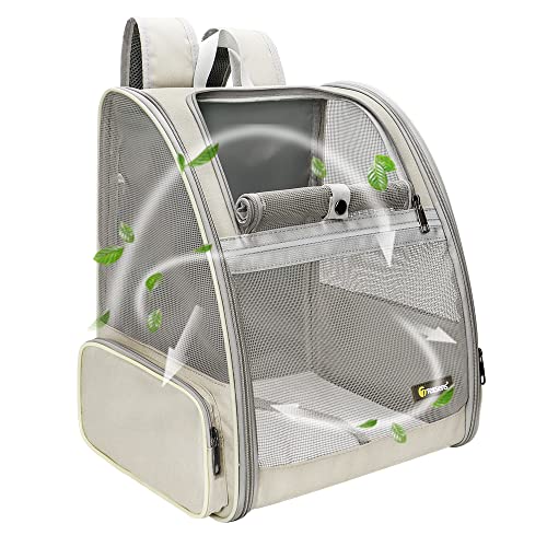 Texsens Pet Backpack Carrier for Small Cats Dogs | Ventilated Design, Safety Straps, Buckle Support, Collapsible | Designed for Travel, Hiking & Outdoor Use (Creamy White) - color: Creamy White