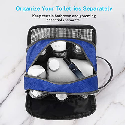 Gonex Travel Toiletry Bag Nylon, Shaving Bag Toiletry Organizer Blue - color: Blue