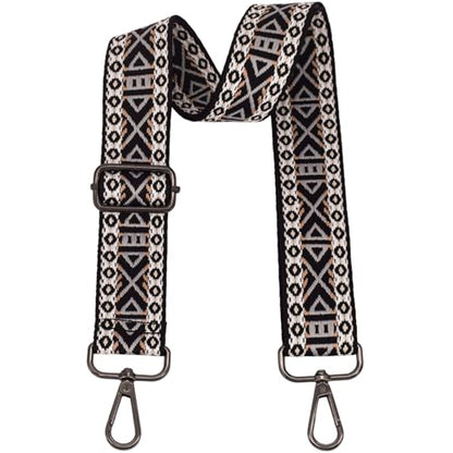 Replacement Purse Strap Shoulder Strap Adjustable Crossbody Strap for Women Crossbody Wide Shoulder Bag - color: Black Diamond-Black Metal