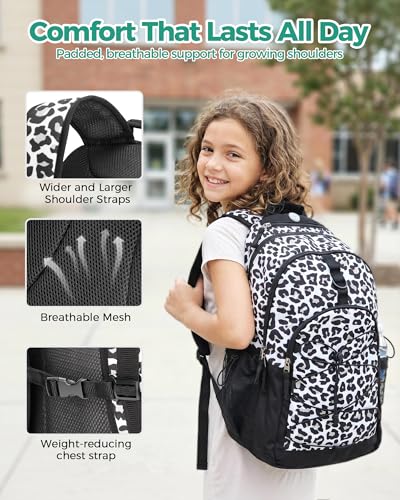 Choco Mocha Teal Backpack for Teen Girls, Travel School Backpack for Girls Middle School Large Bookbag 18 Inch, Green - color: Teal-green