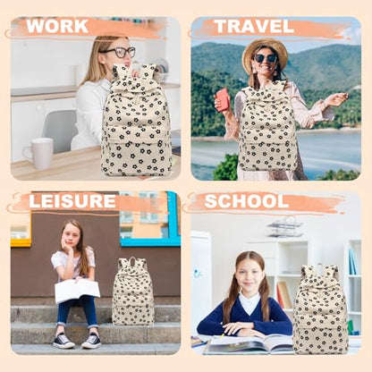 LEDAOU School Backpack for Teen Girls Elementary Middle School Bookbag Kids Backpacks Women Laptop Backpack Travel Daypack - color: Black Flower
