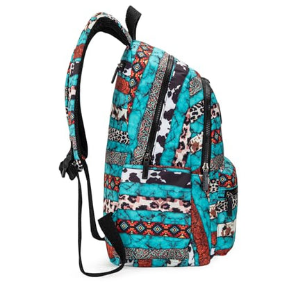 Montana West Backpack for Women Western Travel Backpack Purse Casual Daypack for Laptop College - color: *Boho Leopard