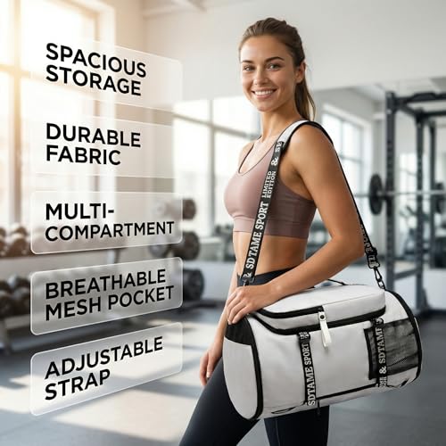 Gym Duffle Bag Backpack with Shoe Compartment,4 ways Travel Backpack for Women and Men,Multi-Functional Weekender bag with Waterproof Layer&Laptop Compartment for Fitness, Travel,Camping - color: Grey