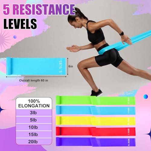Duraaamo Resistance Bands Set, Long and Fabric Loop Bands for Working Out Exercise Stretching & Physical Therapy – Booty, Glute, Mini & Ankle for Home, Gym, Travel & Rehab
