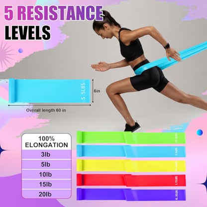 Duraaamo Resistance Bands Set, Long and Fabric Loop Bands for Working Out Exercise Stretching & Physical Therapy – Booty, Glute, Mini & Ankle for Home, Gym, Travel & Rehab