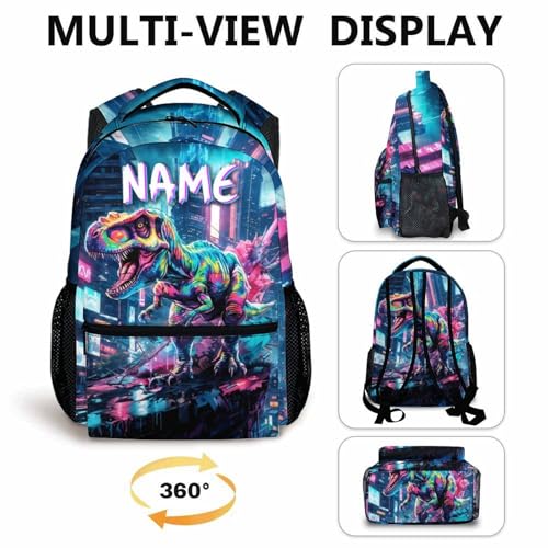 Boys Backpack, Personalized Dinosaur Backpacks, Boys Gift, Cool Dinosaur Bookbags for Kids 6-8, Bookbag for School Travel Camping - color: Color-2