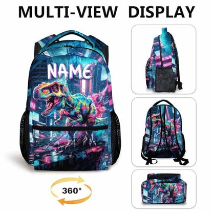 Boys Backpack, Personalized Dinosaur Backpacks, Boys Gift, Cool Dinosaur Bookbags for Kids 6-8, Bookbag for School Travel Camping - color: Color-2