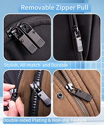 Zipper Pull, Universal Zipper Pull Replacement, Broken Replacement Zippers Pull (20 Pcs), Black Zippers Pull Handle for Jackets, Luggage, Backpacks, Purses, Boots, Pants, Tents, (3 Styles 4 Sizes) - color: Black Zipper Pull Kit