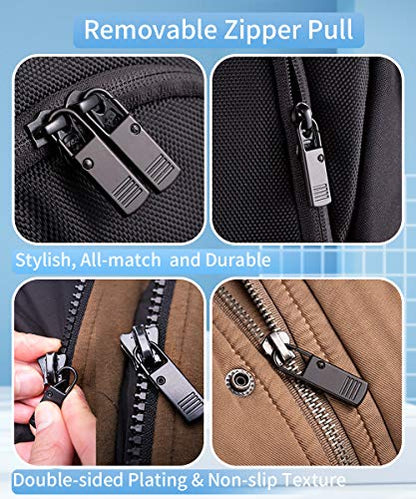 Zipper Pull, Universal Zipper Pull Replacement, Broken Replacement Zippers Pull (20 Pcs), Black Zippers Pull Handle for Jackets, Luggage, Backpacks, Purses, Boots, Pants, Tents, (3 Styles 4 Sizes) - color: Black Zipper Pull Kit