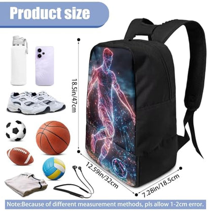18.5in Basketball Backpack Basketball Bag with Shoe Compartment & Ball Holder, Waterproof Bag for Soccer Volleyball - color: Cool Figure Soccer Print