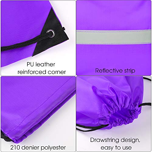 KUUQA 12 Pcs Drawstring Backpack Bag Bulk Purple - color: Purple