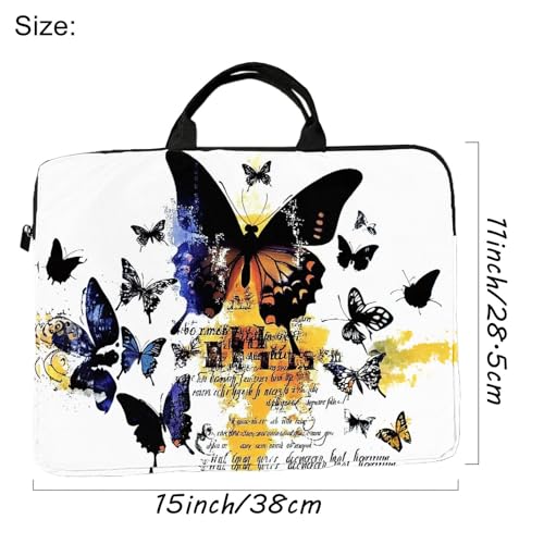 15-Inch Laptop Sleeve – Stylish, Lightweight, Shockproof, Water-Resistant Case for Lenovo, HP, Dell, Asus Notebooks - Cute Butterfly - color: Cute Butterfly 2