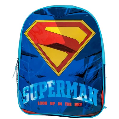 AI ACCESSORY INNOVATIONS Superman Backpack, 15" Superhero School Bag for Boys, Blue - color: Superman
