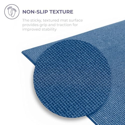 Voyage Yoga Mat, 6 Pack, 72" x 24" Professional Studio and Gym Bulk Yoga Mats, 5mm Thick, Durable, Anti-Tear, Non Slip Fitness and Exercise Mats - color: Dark Blue