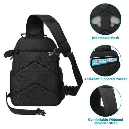 MOSISO Camera Sling Bag, DSLR/SLR/Mirrorless Camera Case Crossbody Photography Backpack with Tripod Holder&Removable Modular Inserts&PU Handle Compatible with Canon/Nikon/Sony, Black - color: Black