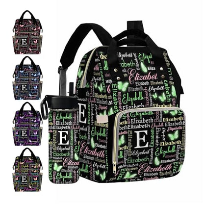 MyPupSocks Personalized Diaper Bag for Girls, Custom Name Diaper Bag Baby Nappy Bag Fashion Shoulder Bag Casual Daypack Bag for Mom Baby Girls Boys School Travel - color: Color 14