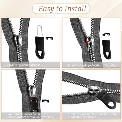 20-Pack Zipper Pulls Replacement Set, Black Zipper Pull Replacement for Backpacks, Luggage, Jackets, Easy Zipper Head Replacement Kit