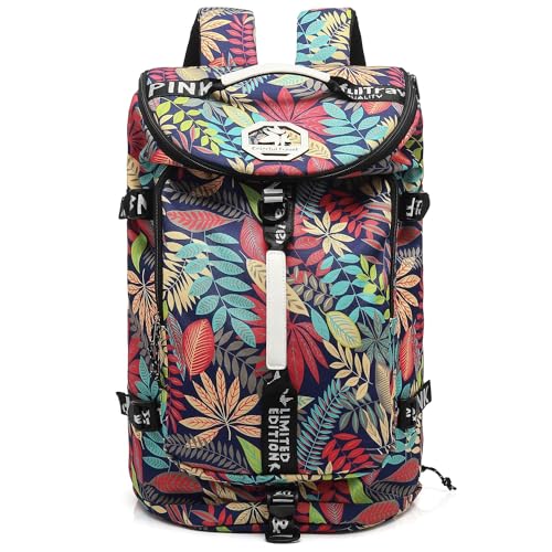 gym duffel bag backpack wrestling bag with shoe compartment 4 kinds of back method waterproof sports walking laptop - color: A-floral Red