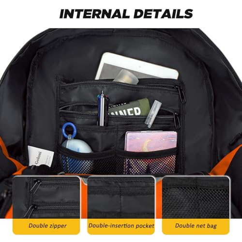 Goloni Soccer Bag, Basketball Bag with Ball Compartment & Shoe Compartment,Large Soccer Backpack for Basketball,Gym，Football - color: orange