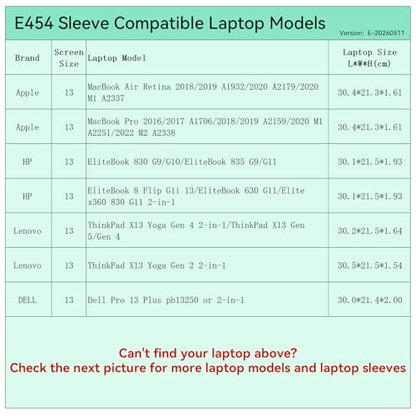 Smatree Elite Laptop Sleeve for 13 inch Apple MacBook Pro 2016-2022/MacBook Air Retina 2018-2020, HP EliteBook, Lenovo ThinkPad, ASUS Zenbook Flip, DELL Pro, Protective Laptop Case with Pocket(E454) - size: 13 inch/E454/Size: 31.7*22.2cm