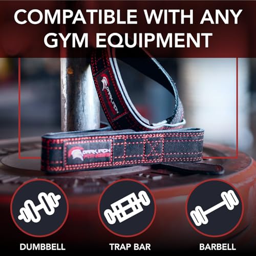Dark Iron Fitness Wrist Straps for Weightlifting, Heavy Duty Gripping Suede Leather Bands for Men & Women, Support Wraps Gloves Alternative for Power Lifting Weight Strength Training Workouts - size: 2 mm