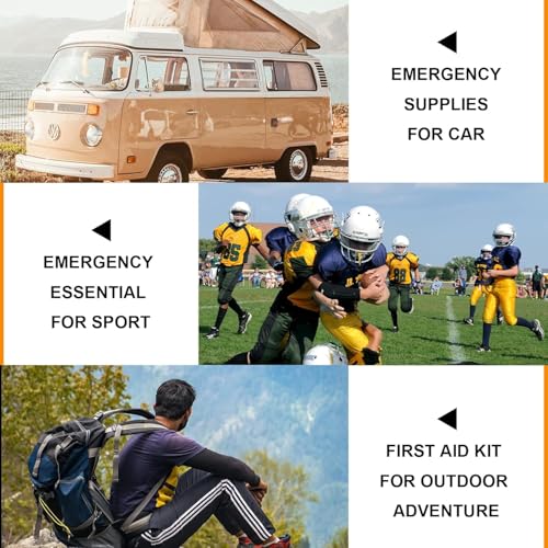 300Piece Portable First Aid Kit Refill Supplies for Car Mini Caming Emergency First Aid Kit Hiking Survival Essential Kit for Outdoor Adventure Emergency Case, Orange 1st Aid - style: Orange-300Pcs