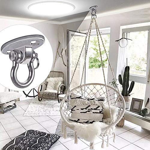 2Pack Heavy Duty Swing Hanger 180° Ceiling Swing Mount 1000 LBS Capacity Heavy Bag Hanger Hanging Chair Mount Swingset Hardware for Hammock Chairs, Porch Swings, Gymnast Ring