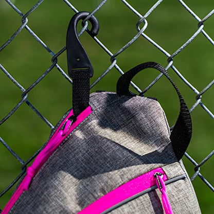 Franklin Sports Pickleball Bags - Sling Bag Backpack for Gear + Equipment - Men + Women - Holds Paddles, Balls + Accessories - color: Gray/Pink