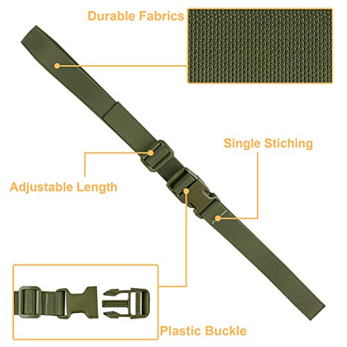MAGARROW 24" 40" 60" 100" Strap Buckle Packing Straps Adjustable 1-Inch Belt - color: Army Green (4-Pack), size: 1" Wide - 24" Long