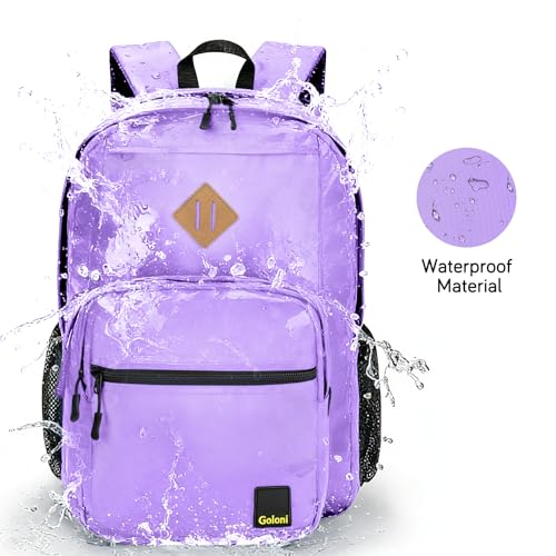 Goloni Lightweight Laptop Backpack 1.1Lbs, 26L Wear-Resistant Water Resistant Backpack with Laptop Compartment for Men Women - color: Purple