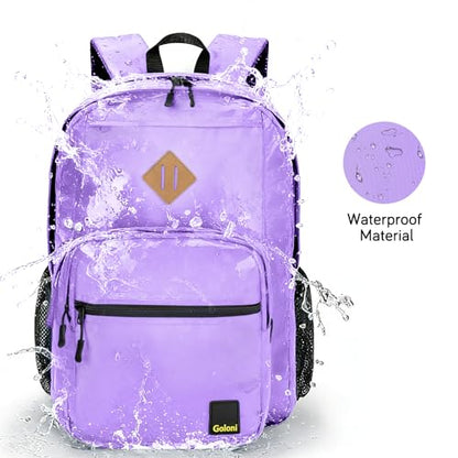 Goloni Lightweight Laptop Backpack 1.1Lbs, 26L Wear-Resistant Water Resistant Backpack with Laptop Compartment for Men Women - color: Purple