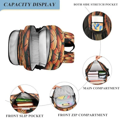 ALAZA Lovely Basketball Ball Backpack College Middle High School Bag Laptop Bag Casual Dayback Travel Business 17 inch