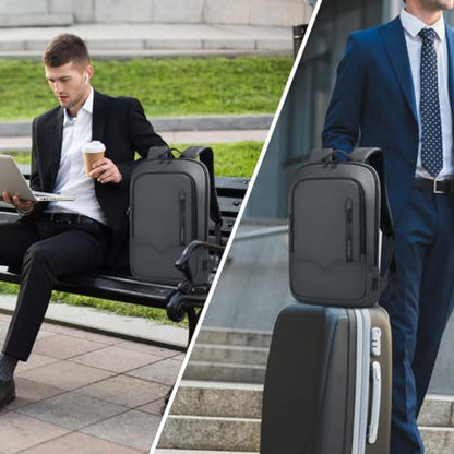 hk Backpack for Men Business Slim Backpack with USB Charger Computer Lightweight Anti-theft Travel (Dark Grey, 15.6 Inch) - color: Dark Grey, size: 15.6 Inch