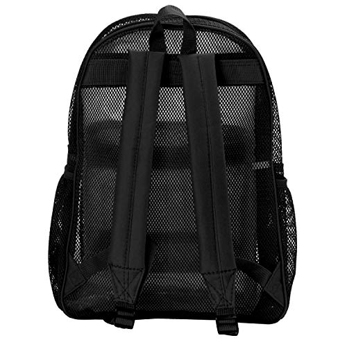 K-Cliffs Heavy Duty Mesh Backpack Quality Classic Student Net Bookbag Durable See Through Simple Netting Daypack Basic School Bag Black - color: Black