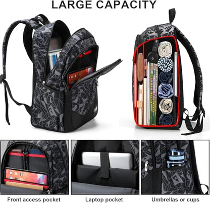 Travel Laptop Backpack, Business Slim Sturdy Water Resistant School Backpack, Gift for Men & Women, Fits 15.6 Inch Notebook - color: Black-gray