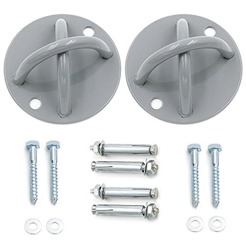 Hipiwe Ceiling Anchor Wall Mount Bracket for Suspension Straps, Gymnastic Rings, Aerial Yoga Swing & Hammock, Resistance Band, Battle Rope - color: 2 Pcs