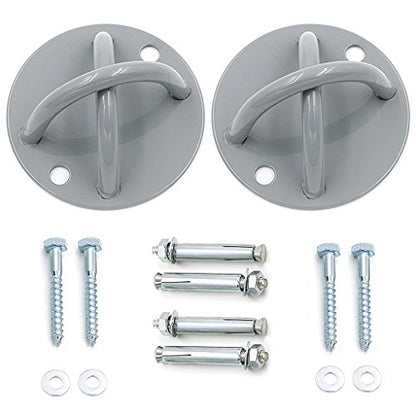 Hipiwe Ceiling Anchor Wall Mount Bracket for Suspension Straps, Gymnastic Rings, Aerial Yoga Swing & Hammock, Resistance Band, Battle Rope - color: 2 Pcs
