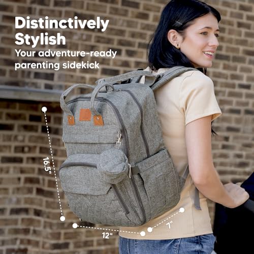 KeaBabies Diaper Bag Backpack - Large Baby Diaper Bag with Changing Pad, Baby Boy, Girl, Travel Backpack for Mom and Dad, Waterproof, Multi Function Durable (Classic Gray) - color: Classic Gray