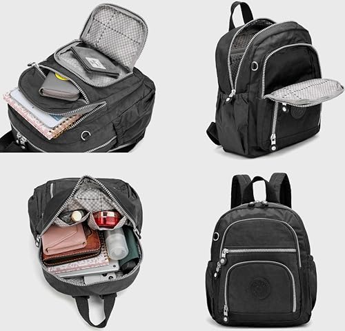 Mini Hiking Waterproof Backpack Purse for Women and Men,Travel Backpack 5L - color: Black