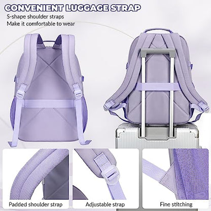 Lanola Student Teens Bookbags Business Travel Durable Water Resistant Backpack School bags College for Women & Men - Beige - color: Beige