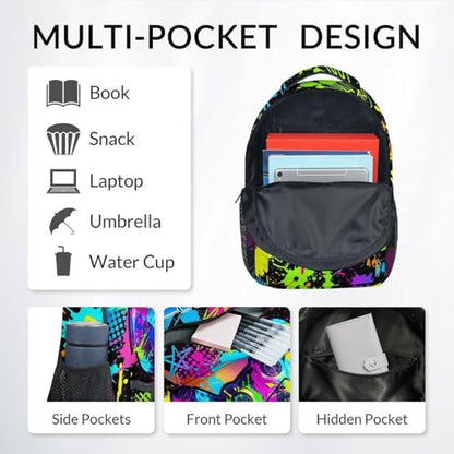 Custom Gaming Backpack - Personalized 17 Inch Boys Bookbag for Toddlers, Large Capacity Lightweight Gamer Schoolbag for Preschool Kindergarten Elementary - color: Multicolor