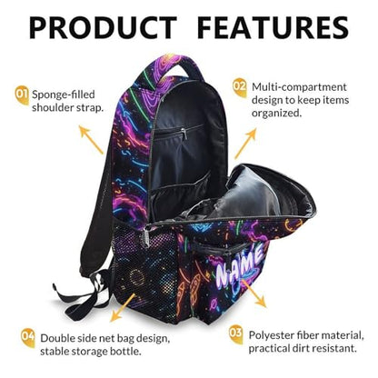 Astronaut Backpack Personalized School Backpacks for Kids Boys, Cool Planet Custom Bookbag for Kindergarten Primary Elementary - color: Black