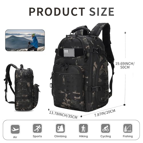 30L Hiking Backpack Lightweight Outdoor Daypack Camping Backpack Outdoor Travel Daypack Day Pack for Man Woman (Black Camo) - color: Black Camo