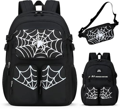 Kids Backpack for Boys - Cool Boys Backpacks with Waist pack for Kids Teens Elementary Middle School, 18″ Large Capacity Students Bookbag, Perfect for Travel and School - color: Black-backpack-only
