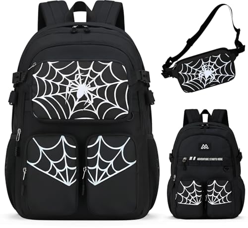 Kids Backpack for Boys - Cool Boys Backpacks with Waist pack for Kids Teens Elementary Middle School, 18″ Large Capacity Students Bookbag, Perfect for Travel and School - color: Black-backpack-only