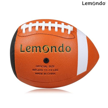 PassCatch Training Football, Enhance Passing Catching Skills, Official & Youth Size(with Pump) - style: Orange 9#(Ages 14+)