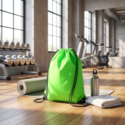 Drawstring Backpacks,10 Pack — Lightweight Drawstring Bags, Gym Sack for Sports, Daily Use & Travel (10, Green) - color: Green