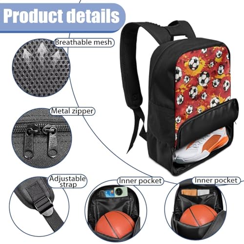 Basketball Backpack With Separate Ball Compartment And Shoes Fit Basketball Volleyball Football - color: Soccer