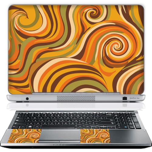 11.6 12 Inch Laptop Skin Sticker Cover Premium Sticker Cover Art Decal Decorative (Included 2 Wrist Pad Skins) - Retro Wavy Pattern - color: 3726, size: 12 Inch